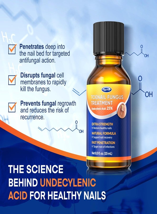 VigorWell Toenail Fungus Treatment with 25% Undecylenic Acid: Toenail Fungus Treatment Extra Strength for Thick, Yellow and Damaged Nails - Safe and Gentle for Nails Care - Image 5